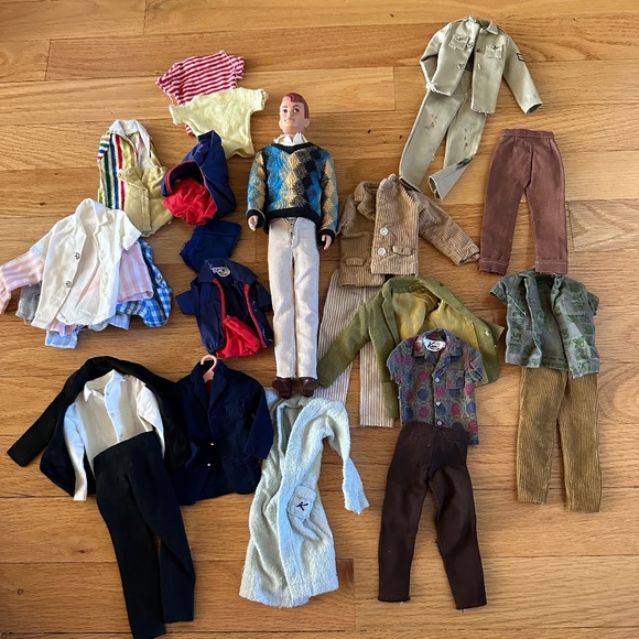 Vintage Alan Barbie Ricky Skipper Dolls Ken Carrying Case Ken Clothes - Picture 14 of 16